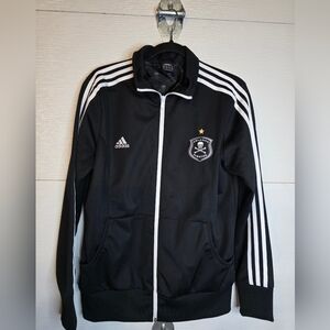 2008-2009 Vintage Orlando Pirates Adidas Black Jacket with White Stripes
